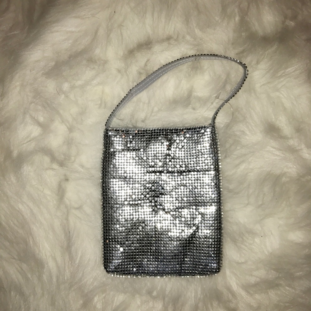 Silver sequin wristlet bag NEW
